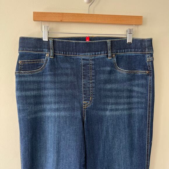 SPANX Midnight Shade Flare Denim Stretch High Rise Jeans, Size XL Tall - Picture 6 of 13